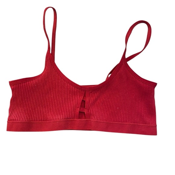Red and Black casual Ribbed Bralette Set - Picture 2 of 6